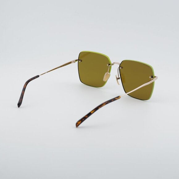 Gucci GG1955SA 004 Sunglasses Gold/Green Square Frame, Brown Lenses main image 11
